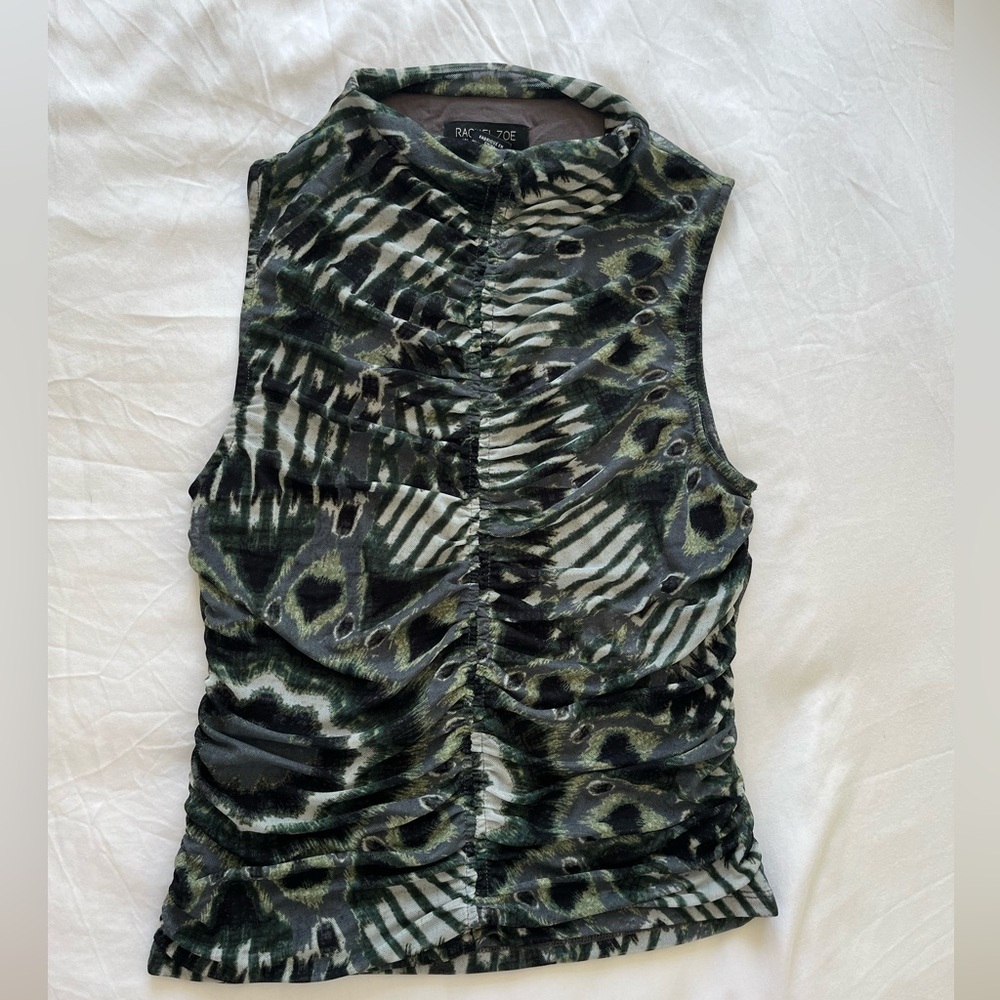 Mock neck tie-dye tank top